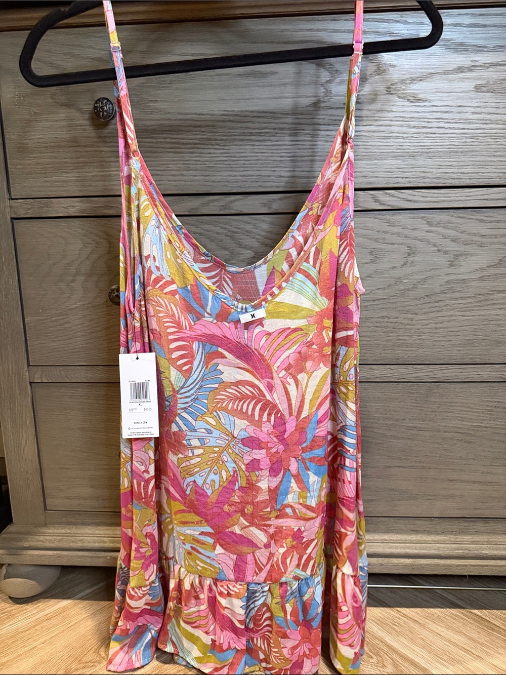 Hurley Pink Multi Tropical Floral One-Piece Tank - Picture 4 of 4